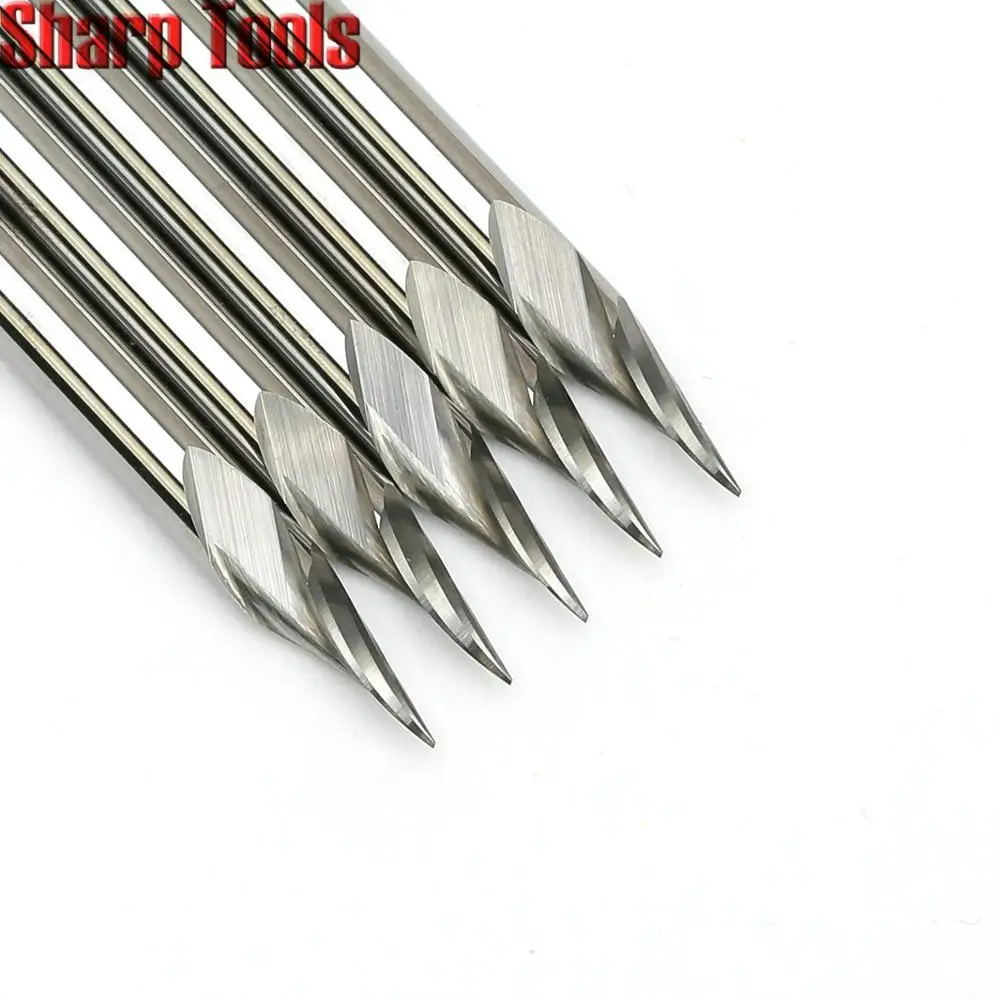 

0.2-0.5mm Tip 3.175*30 Angle V Carving 1 Flute Spiral Carbide Engraving Bits CNC Router Tools Grooving Milling Cutters for Metal