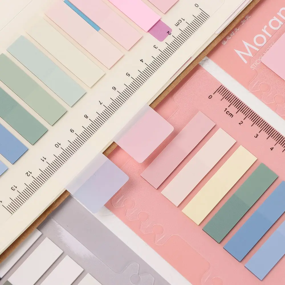 60-200Sheets DIY Colorful Label Office Supplies Key Points Tab Strip Loose-leaf Sticky Notes Paster Sticker Memo Pad