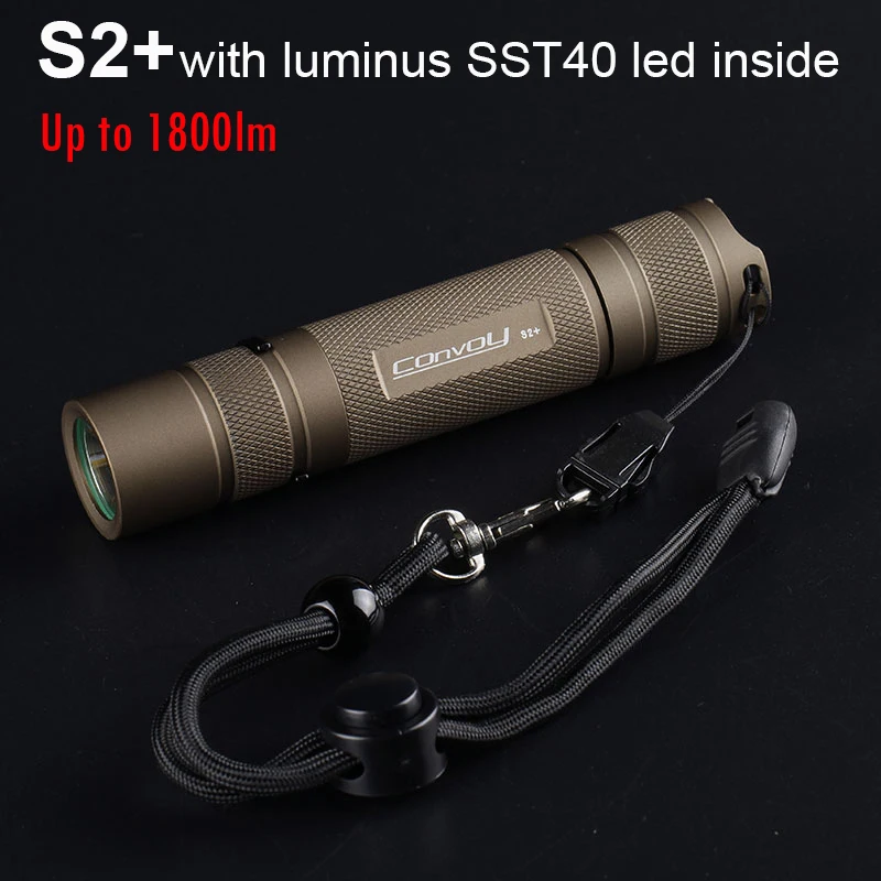 Convoy S2 Plus Flashlight with SST40 Led Lanterna Mini Flash Torch 18650 High Powerful Camping Fishing Work Light Latarka