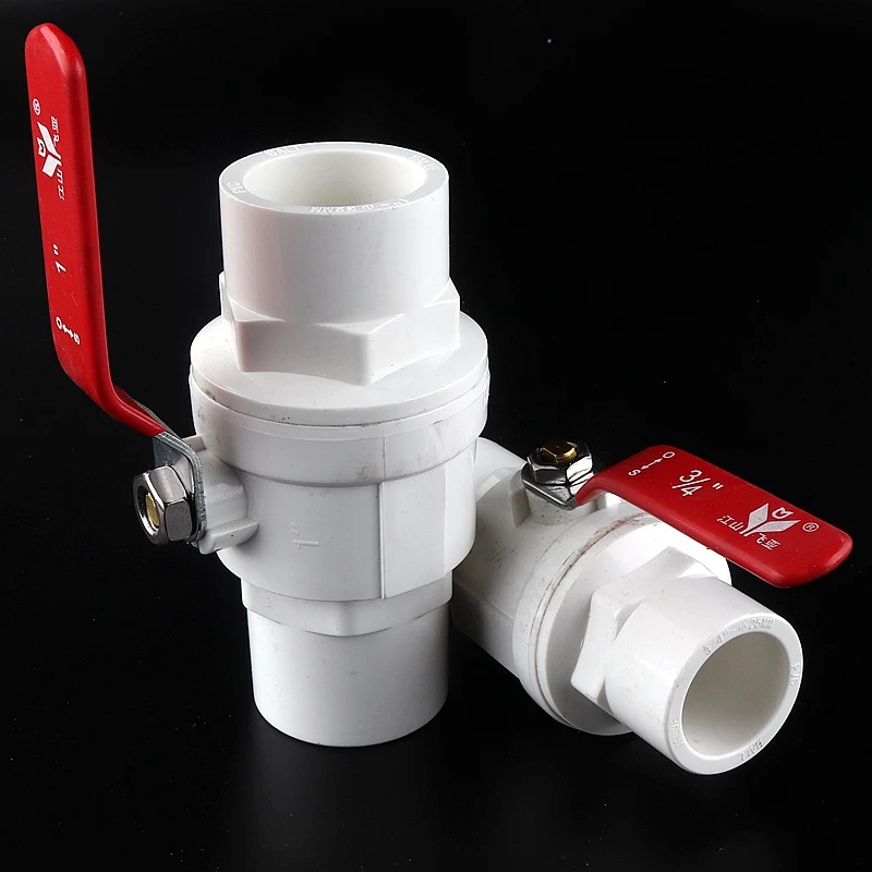 20/25/32/40/50/63/75-110mm I.D Red Non-slip Handle PVC Ball Valve Water Irrigation System Water Shut Off flow controller Valve