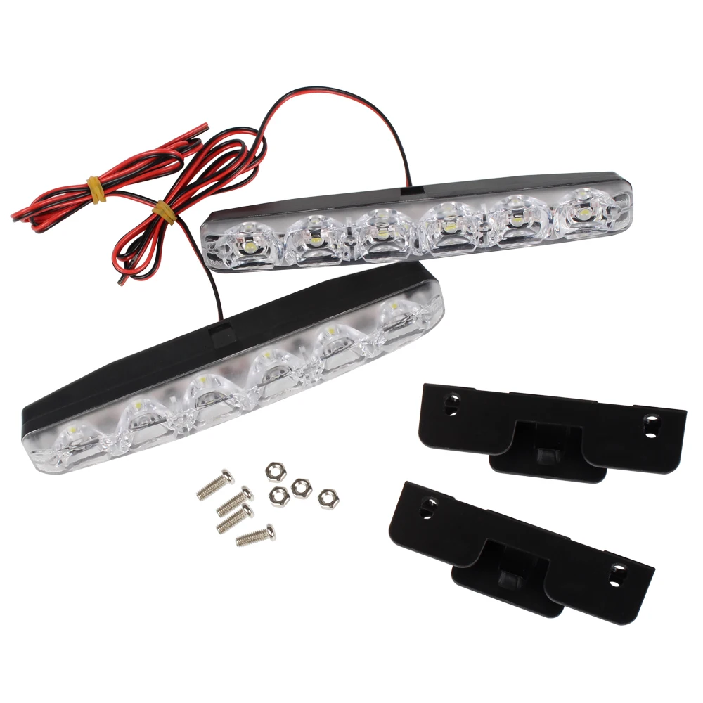 Universal DC 12V Car daytime LED light Car Daytime Running Lights Daylight Waterproof 6 LEDs Car Styling DRL