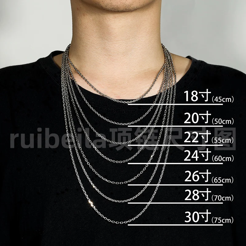 Ruibeila925 collier en argent sterling para hombre y mujer authentique con pendentif 45 45 55 60 cm chaine de cadeau de mode