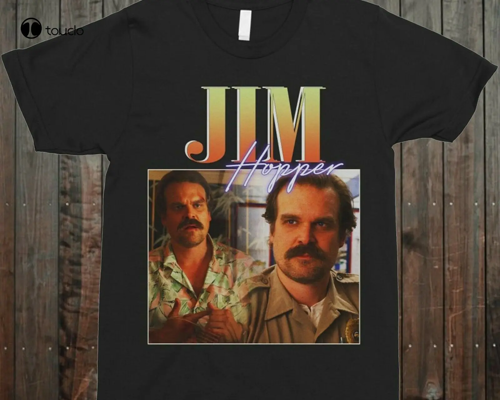 Jim Hopper David Harbour Stranger 90S Crewneck Vintage T-Shirt Tee Shirt