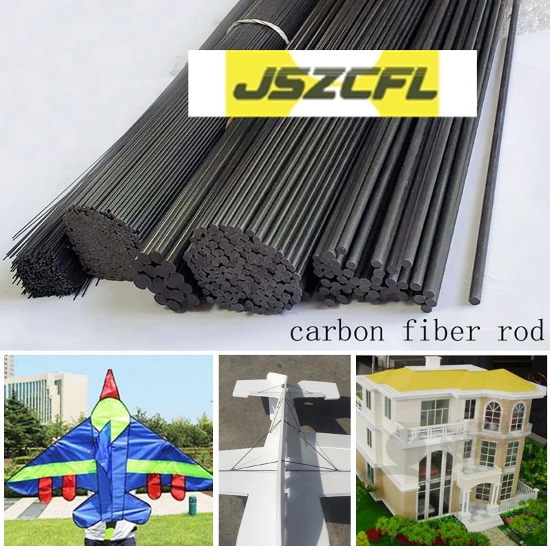 50PC Diameter 2MM Carbon Fiber Rods For RC Plane DIY Tool Wing Solid Bar Quadcopter Arm Length 600MM Wholesale