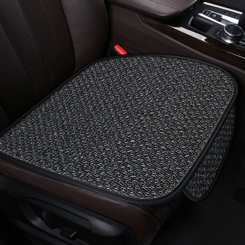 Car Accessories Interiors Linen Flax Summer Car Seat Cover Protector Auto Front Seat Backrest Cushion Protection Pad Mat