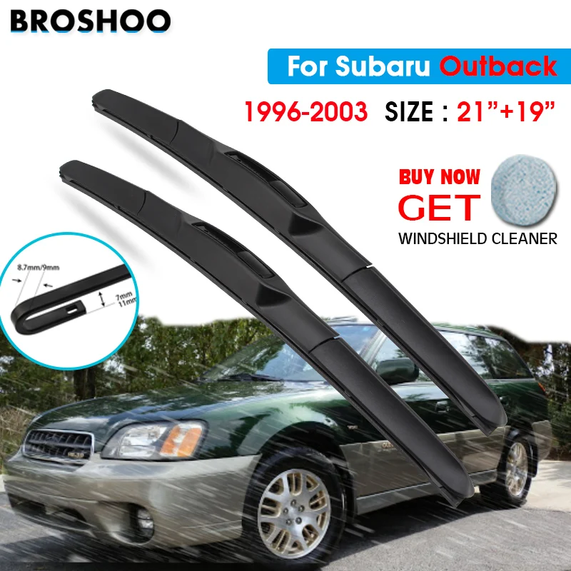 

Car Wiper Blade For Subaru Outback 21"+19" 1996-2003 Auto Windscreen Windshield Wipers Blades Window Wash Fit U Hook Arms