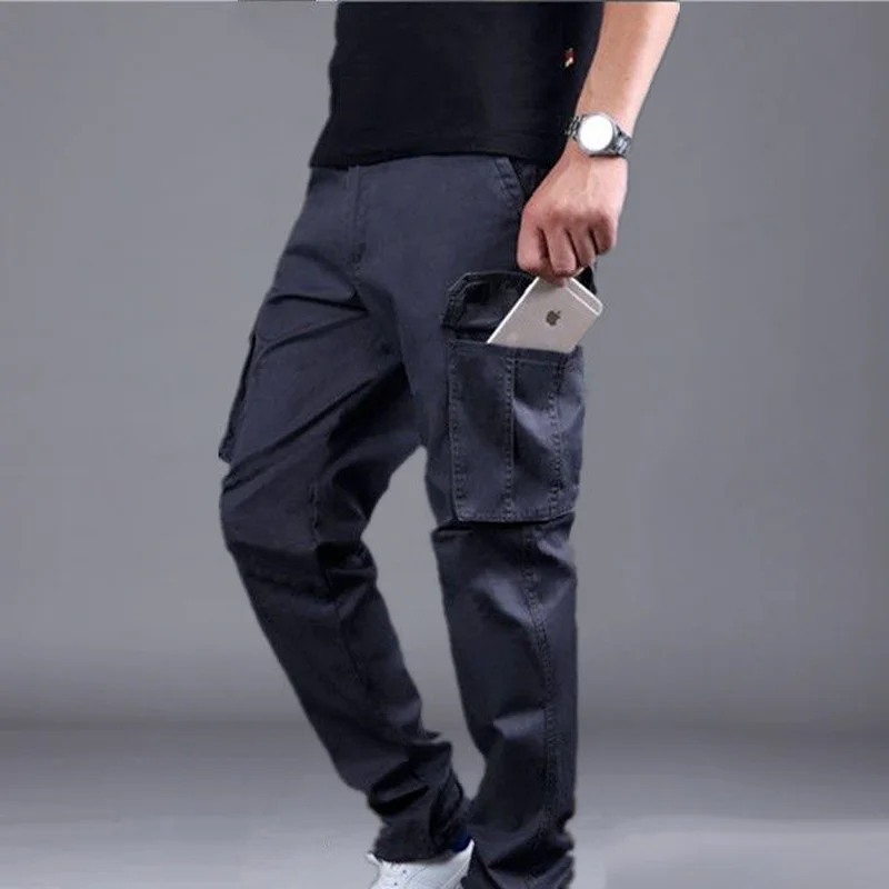 

Men's Cargo Pants Mens Casual Multi Pockets Military Tactical Men Outwear Solid Color Straight Male Long Trousers Y56