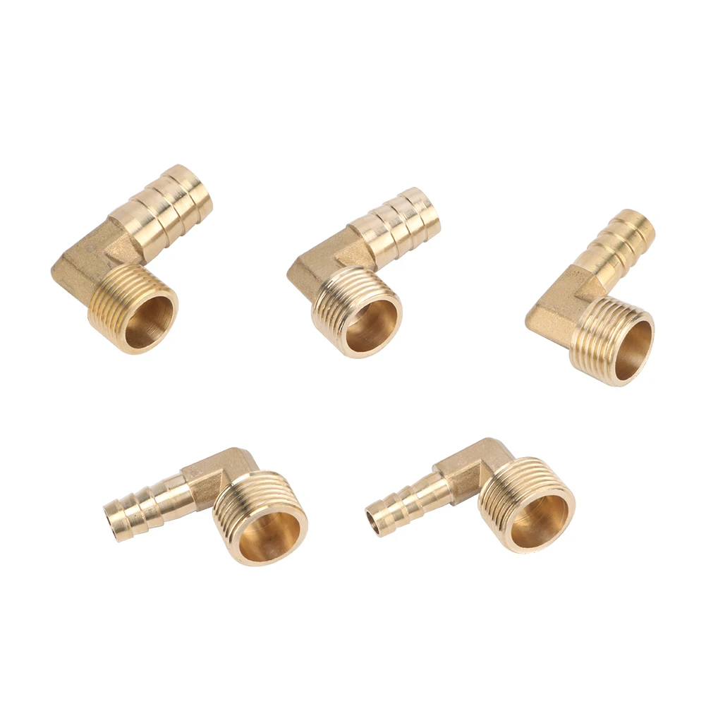 

8/10/12/14/16mm Hose Barb x 1/2" Male Thread 90 Degree Elbow Brass Connector Garden Irrigation Coupler Water Pipe Faucet Fitting