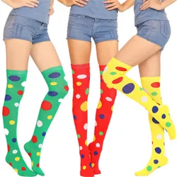 Fashion Polka Dot Colorful Women's Stockings Clown Funny Long  Thigh High Socks Women Cotton Sexy Compression Over Knee Socks