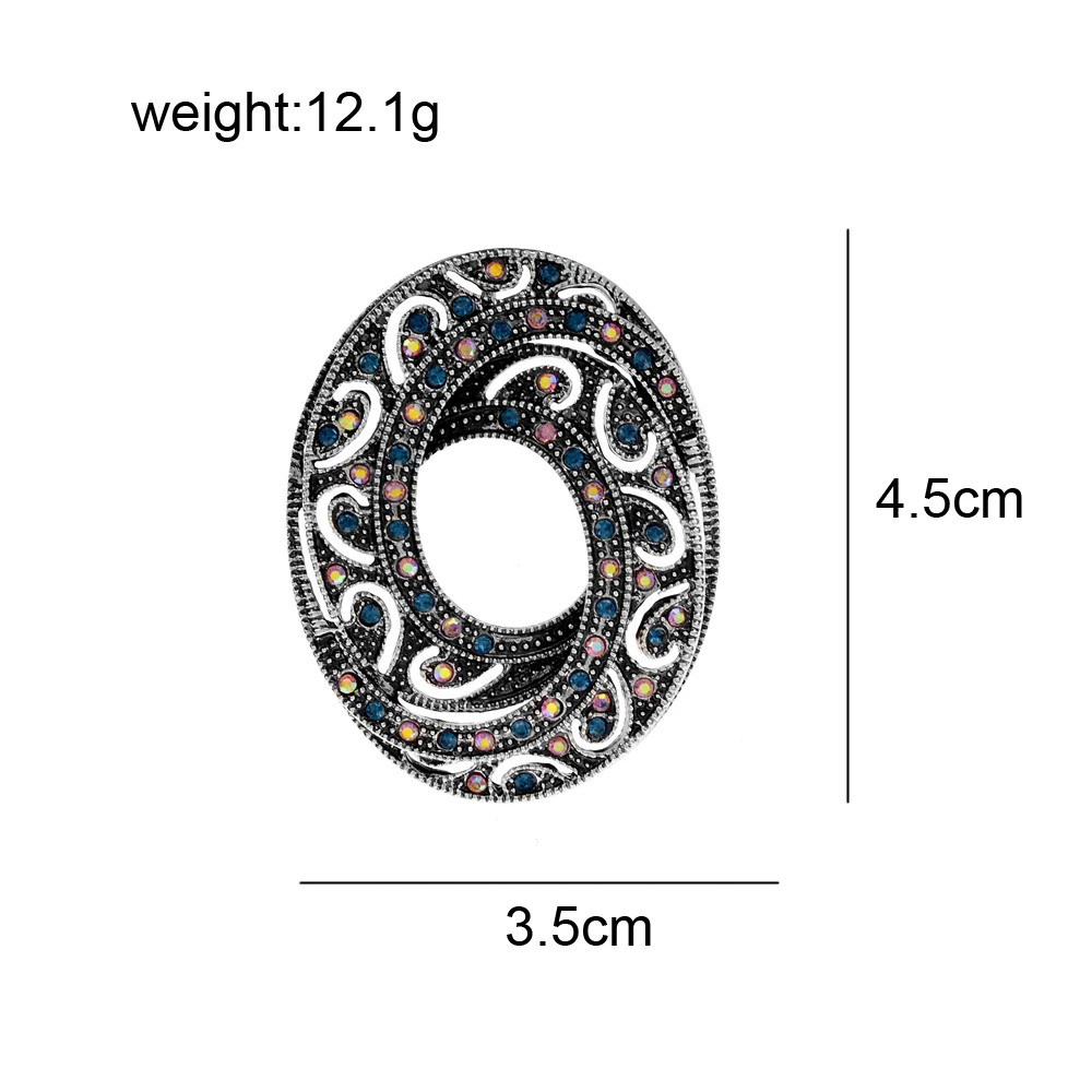 CINDY XIANG Rhinestone Vintage Oval Shaped Brooches For Women Fashion Elegant Pin Geometric New Arrival 2021