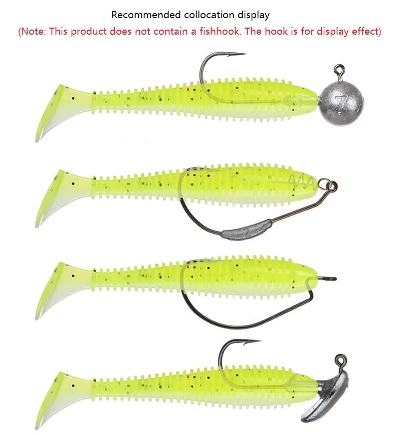 5-10 sztuk/partia miękkie przynęty połowów 50mm/0.9g podwójny kolor spirala T ogon silikonowe przynęty Jig przynęty wobler miękkie robak Pesca połowów przynęty — zdjęcie 6