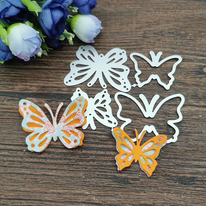 4PCS Butterfly frame Stamps Metal Cutting Dies Stencils For DIY Scrapbooking Decorative Embossing Handcraft Die Cutting Template