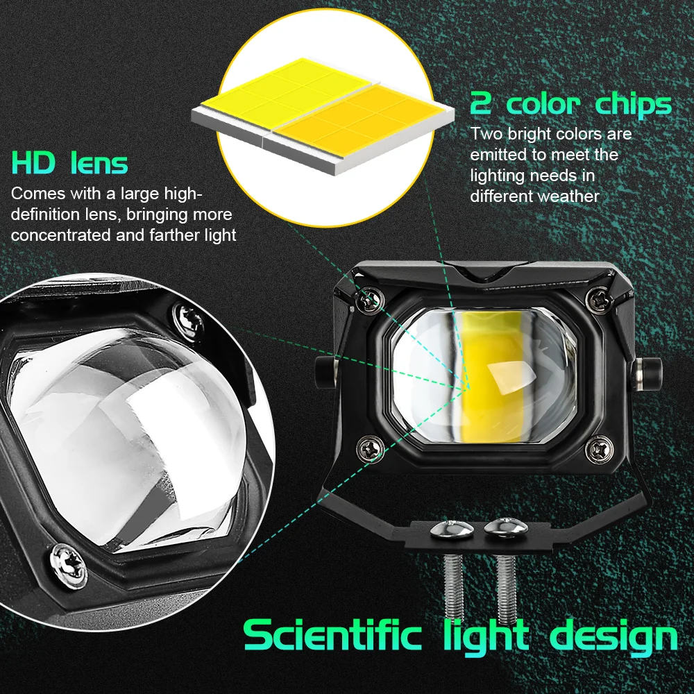 CO LIGHT 12D Led Work Light 6000K White 3500K Yellow Driving Light Fog Lights Spotlight Car Truck Off Road Motorcycle 12V 24V