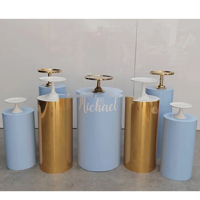 

Wedding Pillars Decorative Wedding Pillars 5 Piece Set Wedding Decoration Pedestal Plinth Table Center yudao527