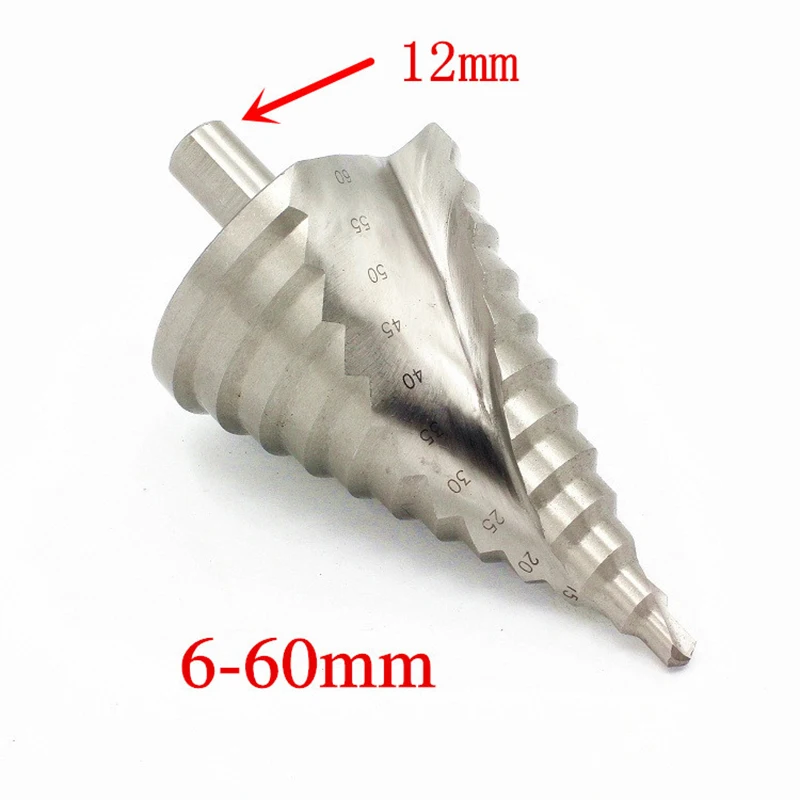 Spiral Groove Step Drill 6-60 Mm Steel Plate Drill Bit Step Drill Multi-functional Twist Drill Tapper/Reaming