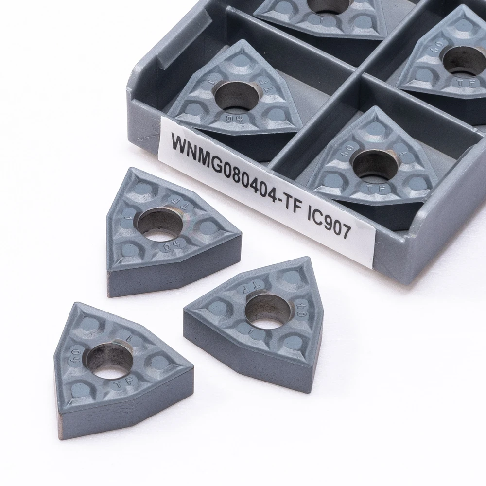 10 шт. WNMG080404 TF IC907 CNC Внешний токарный режущий инструмент, карбидная вставка WNMG 080404 907 токарная вставка