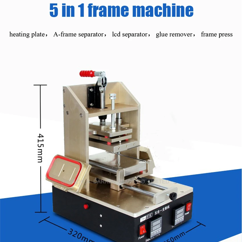 

1 шт. 5 в 1 рамка, станок-сепаратор = нагревательная пластина + Сепаратор A-frame + ЖК-сепаратор + устройство для удаления клея + пресс-рамка, 220В/110В