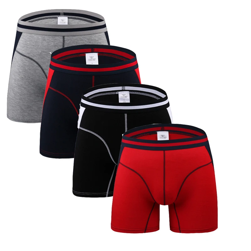 4 Stks/partij Comfortabele Lange Been Korte Been Heren Boxers Shorts Mannelijke Onderbroek U-Convexe Man Ondergoed Cueca Masculina M - 3XL