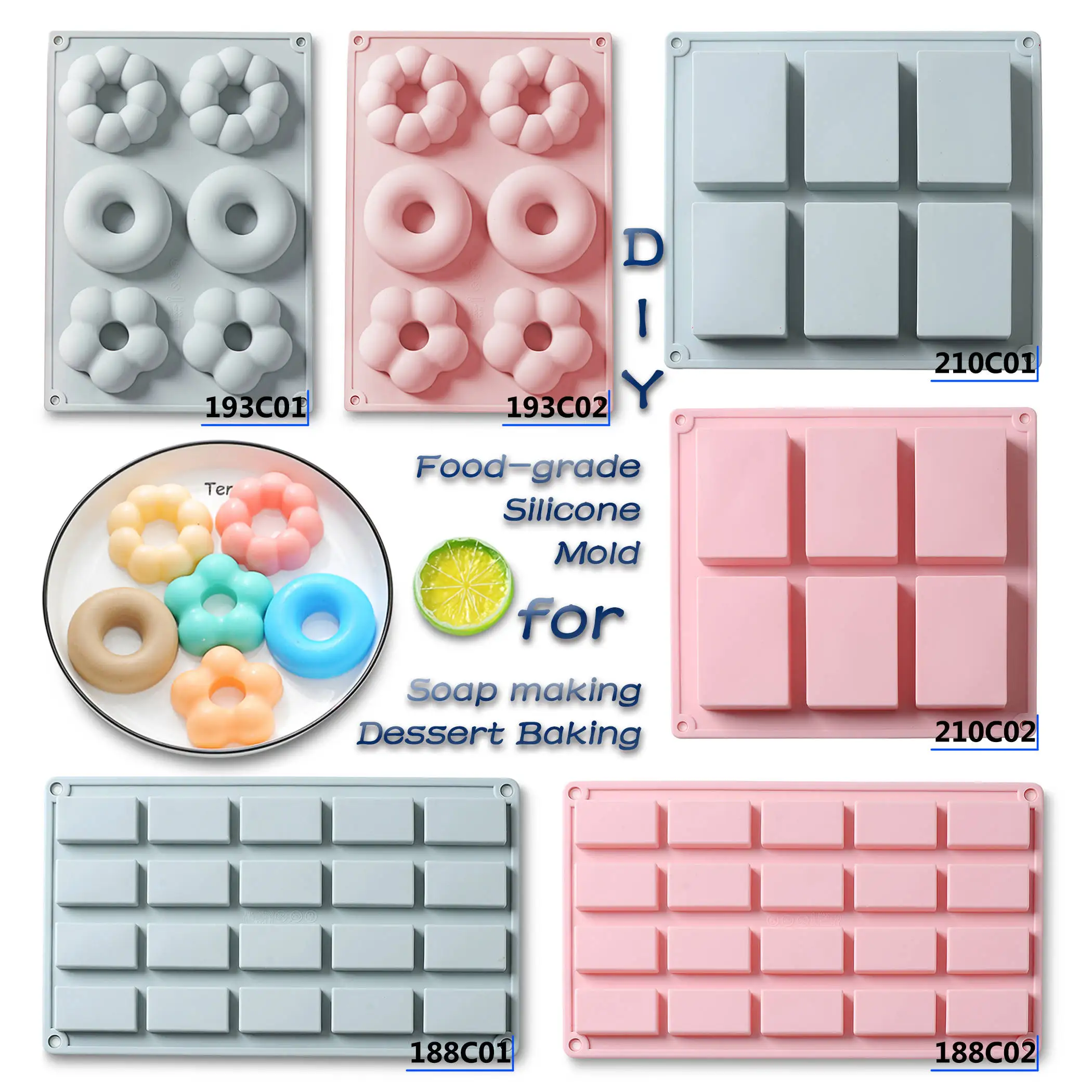 

Food Grade Silicone Baking Mold Oven Chocolate Pudding Cookie Non-Stick Heat Resisting Ice Pastry Cake Mould Soap Tool