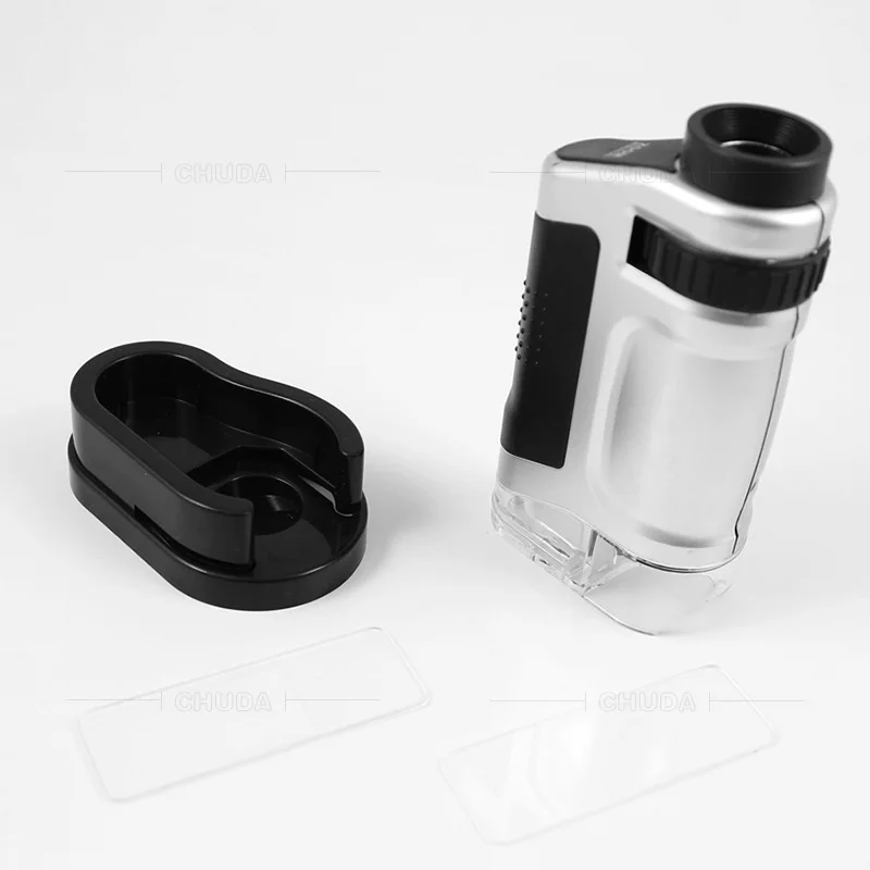 

Led Magnifying Glass Pocket Microscope 20-40 Times Can Adjust Phone Magnifier