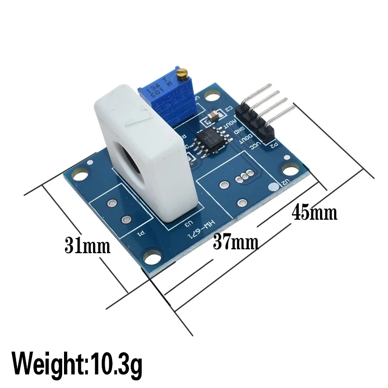 DC 5V WCS1800 Hall Current Detection Sensor Module 35A Precise With Overcurrent Signal Lamp