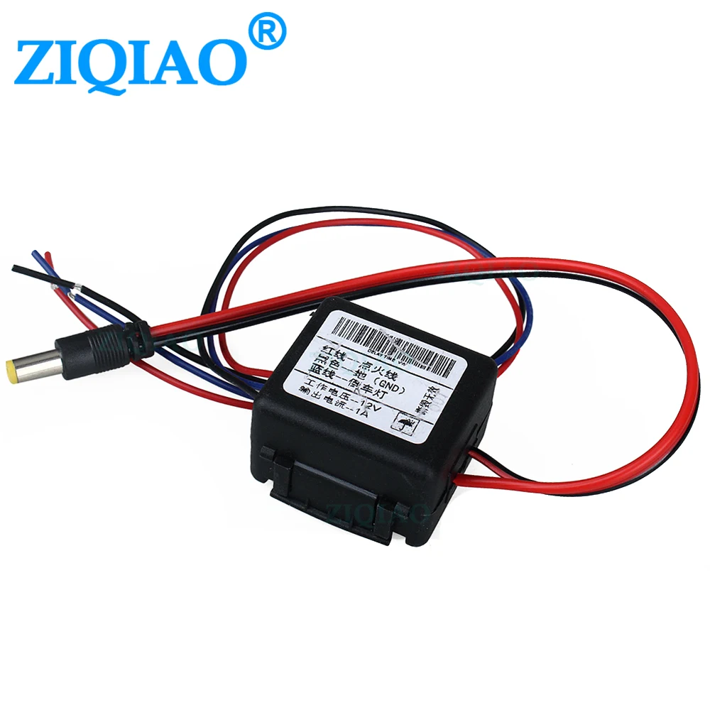 ZIQIAO Car Camera Capacitor Filter Connector DC 12V Power Relay Rectifier for Rear View Backup Camera Accessories