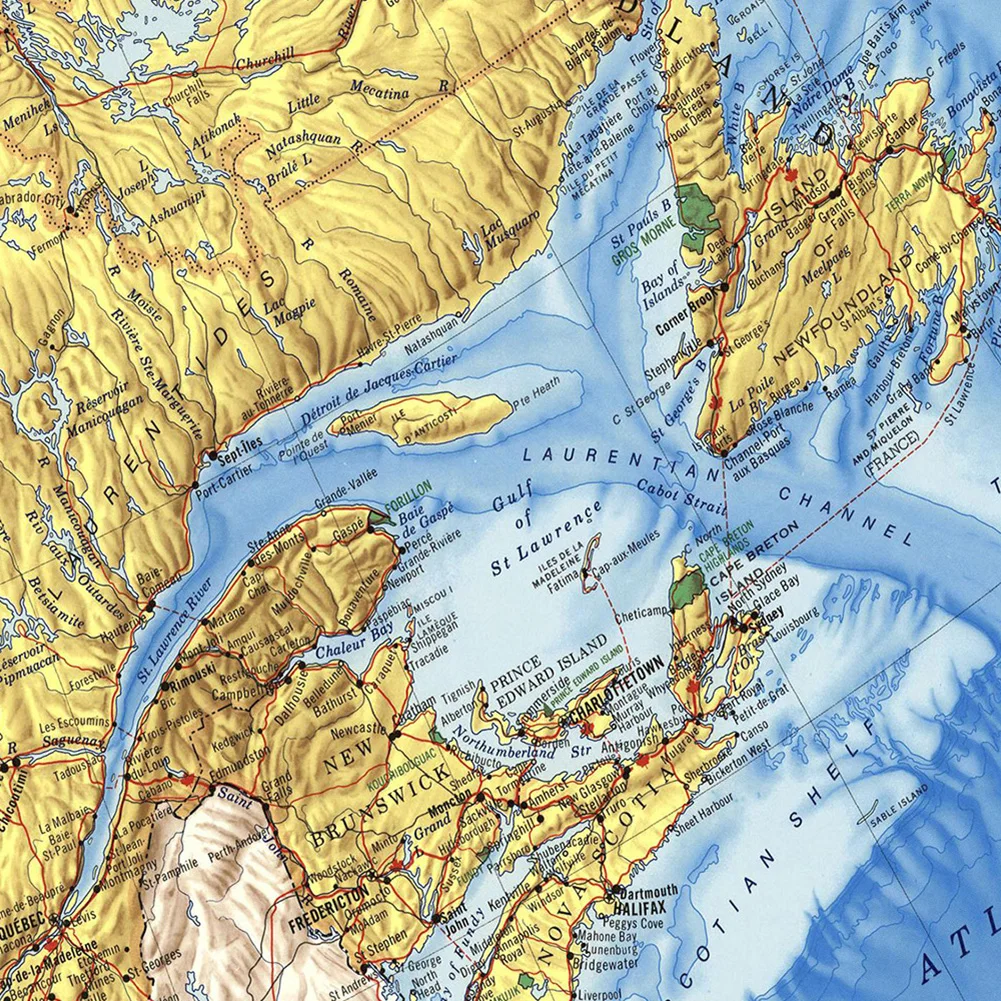 60*60 سنتيمتر Canada كندا خريطة في 1983 حائط لوح رسم ملصق فني الفصول الدراسية ديكور المنزل الأطفال اللوازم المدرسية