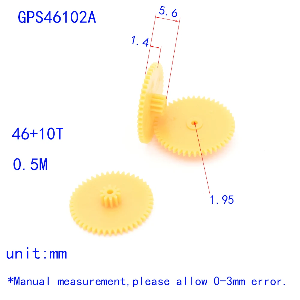 2833pcs 46+10T soft plastic gear 2mm hole dron rc car plane robot kids toys for boys diy baby accessories montessori  GPS46102A