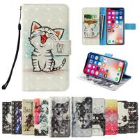 3D flip wallet Leather case For Archos Diamond Alpha Plus Gamma Omega Sense 47X 50DC 55DC 55S 40 Neon Power 45b Neon Phone Case