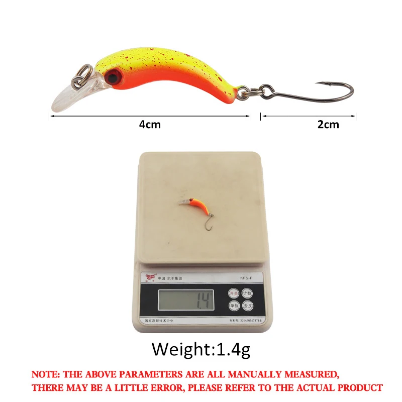 YUCONG 1PCS Mini Minnow Bait 4cm-1.4g Floating Fishing Lure Jig Wobbler Barracuda Tilapia Swimbait Topwater Crankbait Pesca Isca