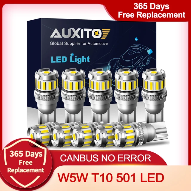 10 szt. T10 LED W5W Canbus 194 168 Żarówki LED do świateł pozycyjnych, 6500K białe, bez błędów, do BMW Mercedes Benz VW Audi Hyundai