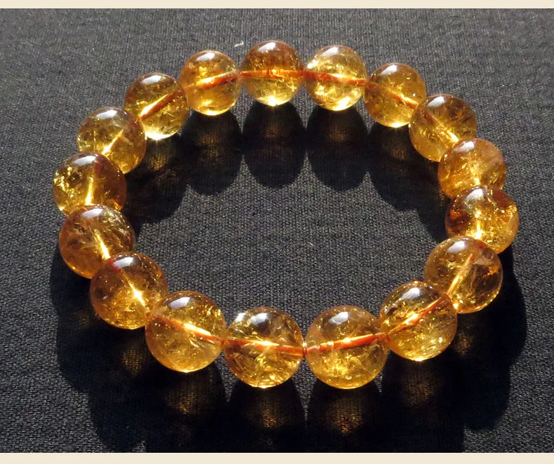 Natural Yellow Citrine Bracelet For Women Men Round Beads Crystal Stone Stretch Jewelry AAAAA 9mm 10mm 11mm 12mm 13mm 14mm 15mm