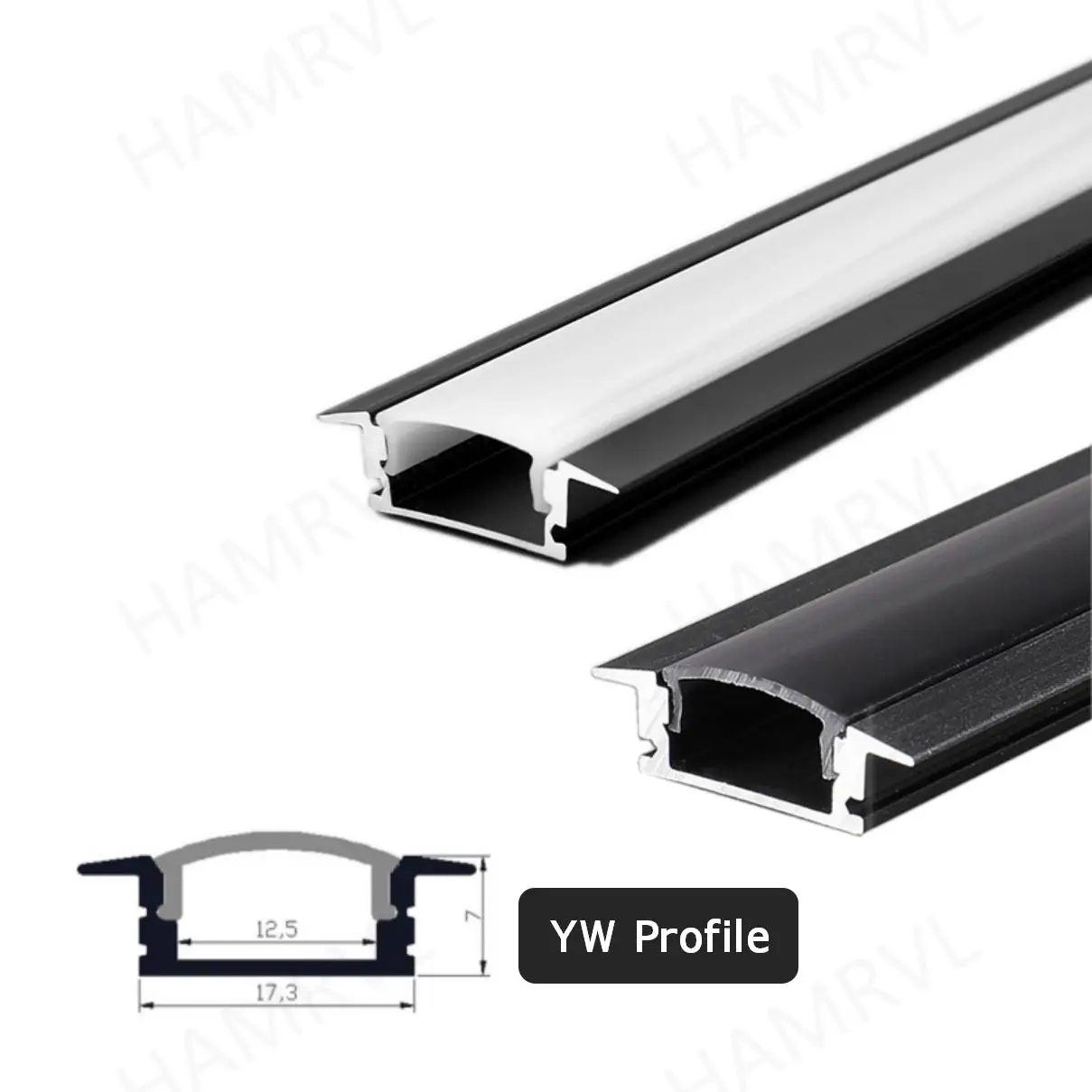 Imagem -03 - Led Perfil de Alumínio u v yw Estilo 1m Preto para 5050 5630 8520 Tira Led Leiteiro Capa Transparente para Canal de Alumínio 50 Peças Lote