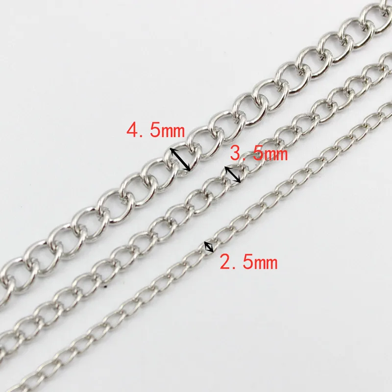 2m/lot 2.5/3.5/4.5mm Gold Metal Chain For DIY Needlework Bags Necklace Jewelry Making Materials Supplies Accessories Women Men