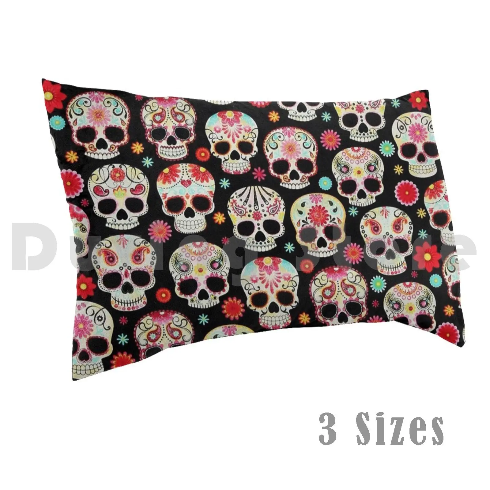 Sugar Skulls-Calavera-Día De Muertos Pillow Case Printed 35x50 Día De Muertos Day Of The Dead Skeleton