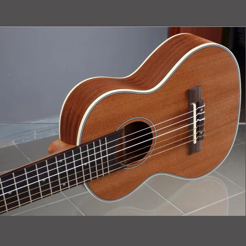 Acouway-guitarra de 28 pulgadas, cuerpo de 6 cuerdas, 18 trastes, perilla clásica con bolsa opcional, sintonizador