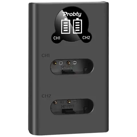 Cargador Dual LCD para Sony NP-BX1 NP BX1 NPBX1, para Sony cyber-shot DSC-HX50V, HX300, RX1, RX100 II, WX300, HDR-AS10, AS15, AS30V, AS100V