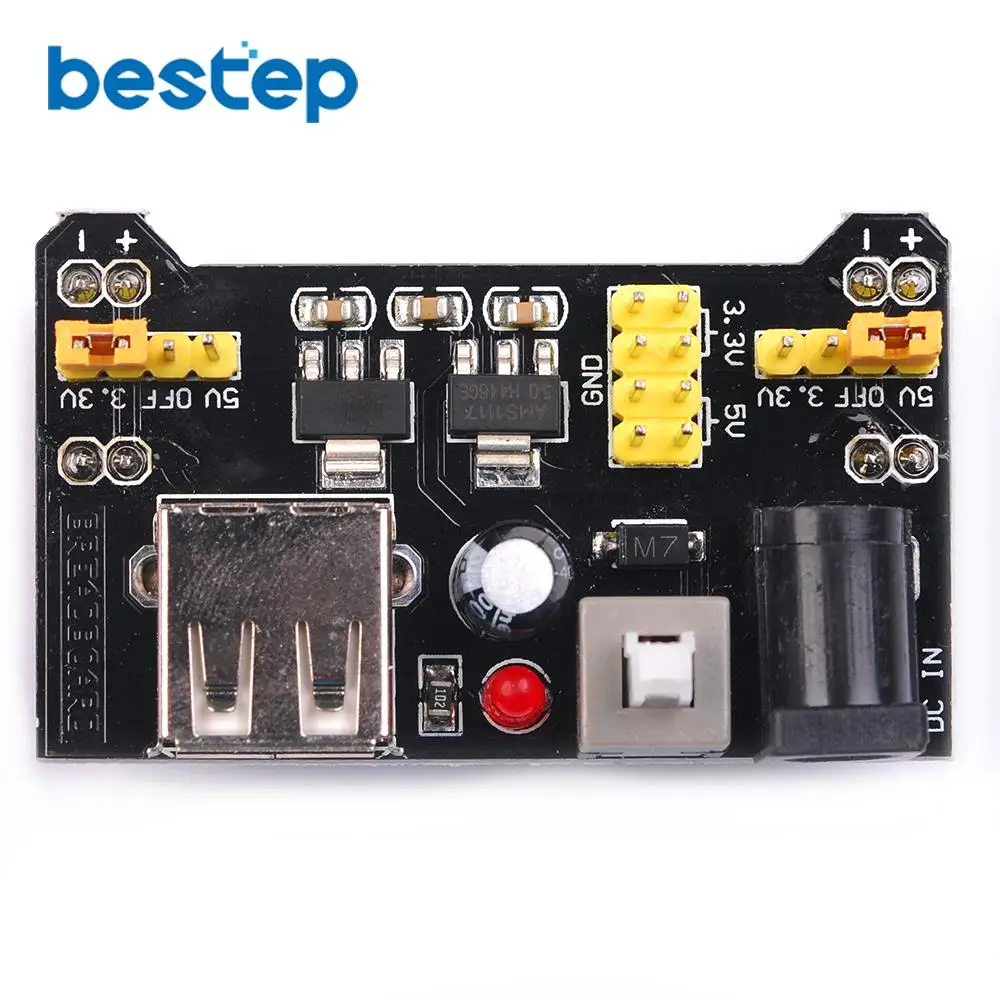 5pcs/lot Breadboard Power Supply Module 3.3V 5V MB102 Solderless Bread Board DIY 2012 New dedicated power module