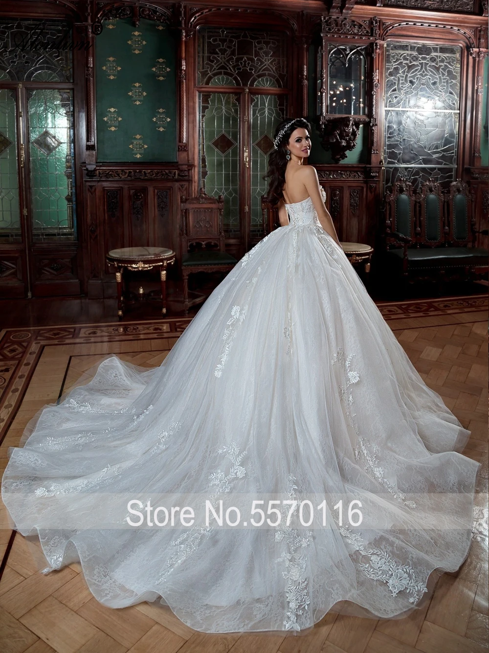 Alonlivn elegante em camadas rendas miçangas flores vestido de casamento fora do ombro rendas até vestido de baile saias de noiva feito sob encomenda