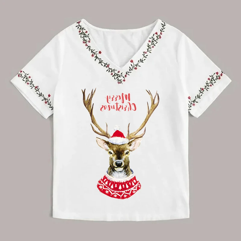 New Christmas Patches Heat Transfer Vinyl Decals Iron On Patches For Kids Clothes Diy Washable Santa\'S Elk Stickers