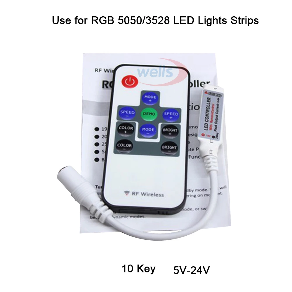 DC 12V 24V Mini 10key 24key 44key RGB LED Strip light controller 5050 3528 2835 led tape lamp dimmer