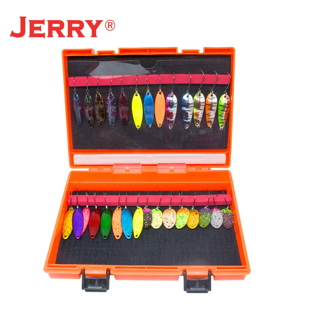 Jerry Ultralight Micro Area Trout Spoon Kit Spinners Baubles Glitters Fishing Lures Set Assortment Tackle Box