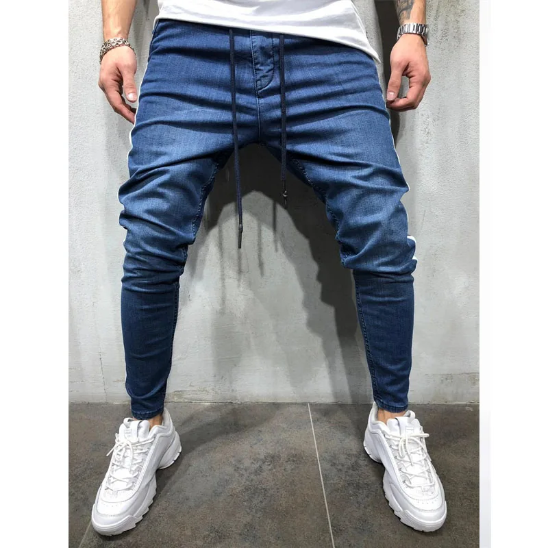 

Men's casual pants fashion sports zipper pocket jogging trousers European and American men's feet pants