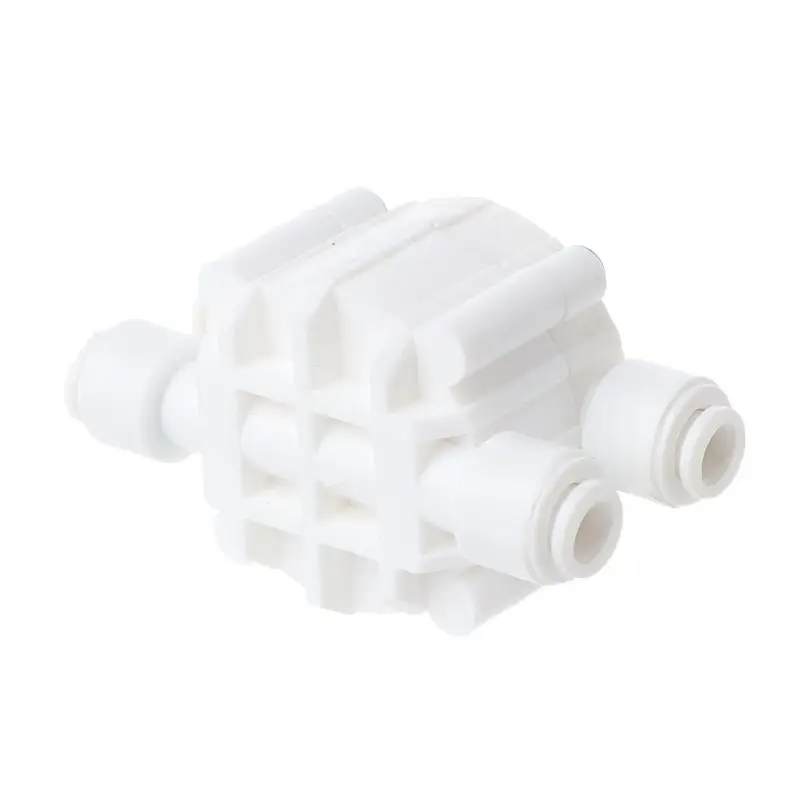 4 Way 1/4 Port Auto Shut Off Valve with Quick-Connect Fittings for RO Reverse Osmosis Water Filter System Durable