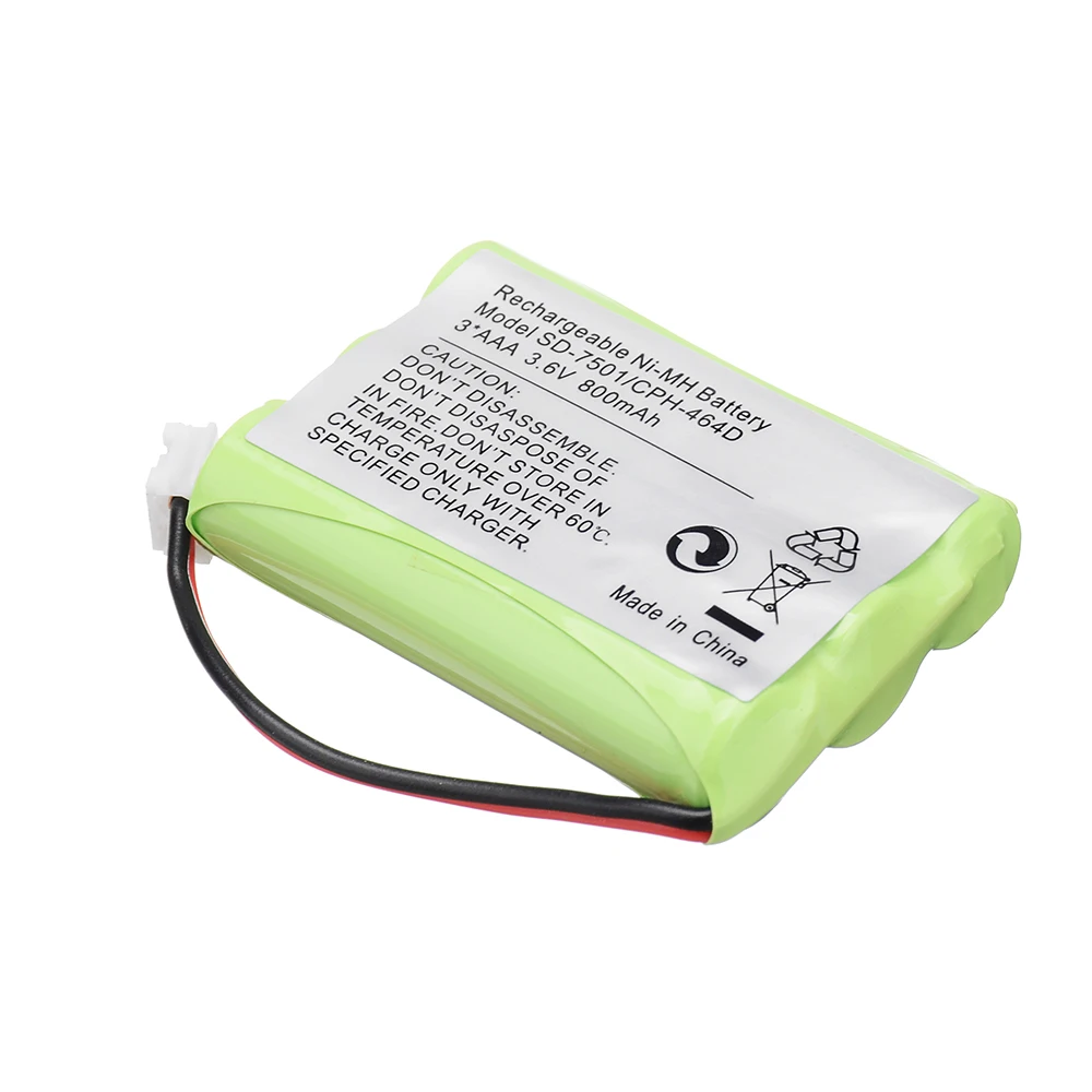 3.6V 800mAh Ni-MH Cordless Home Phone Battery for Motorola SD-7501 V-Tech 89-1323-00-00 AT & T Lucent 27910 CPH-464D 3.6V 3*AAA