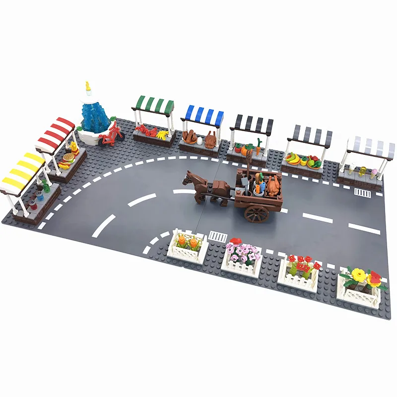 City Friends Building Bricks MOC Creator Classic Street Store Blocks Horse Carriage Toys for Children Girl Compatible Big Brand