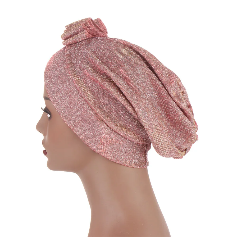 Hijab musulmán elástico con lazo para mujer, Jersey islámico, turbante, gorro de quimio para el cáncer, envoltura para la cabeza, bufanda, gorro