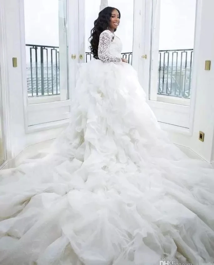 Robe de mariée sirène africaine, grande taille, avec poignées, avec traîne amovible, col en V, en dentelle, pour les patients, quelle que soit la robe personnalisée