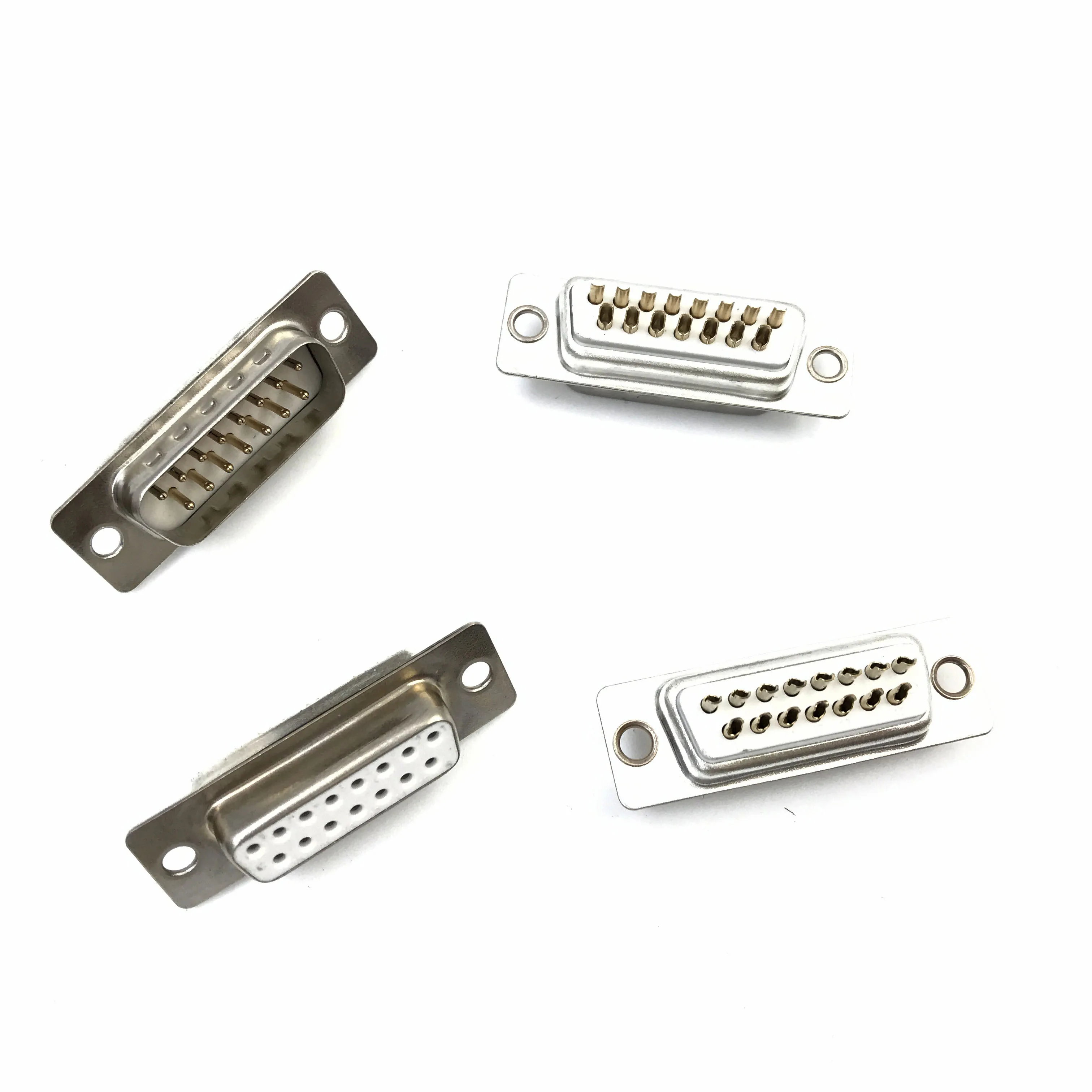 

5PCS Wire Bonding DB15 Serial Port Hole Holder Wire Type 15 Needle Plug Double Row Blue Connector DD