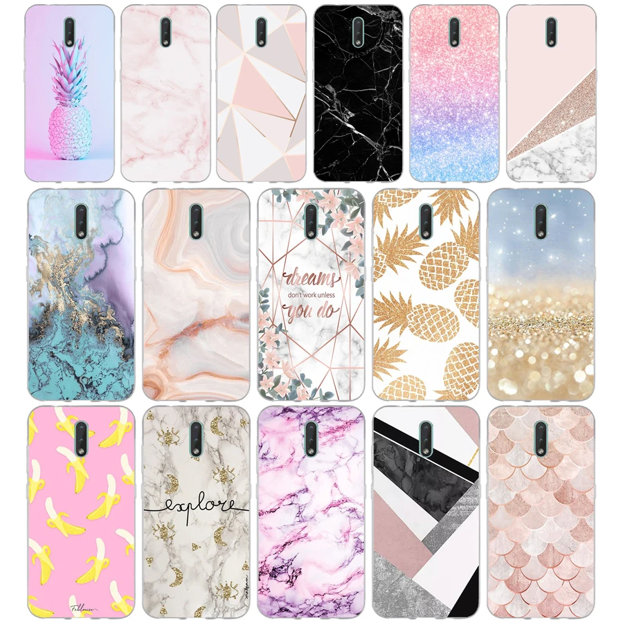 347FG pink white blue marble gift Soft Silicone Tpu Cover phone Case for Nokia 2.1 2.3 3 3.1 4.2 5 5.1 Plus 7.2 6 8